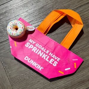 Mini Dunkin Donuts Bag and Donut Keychain